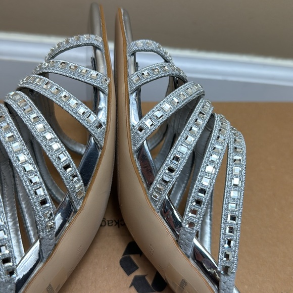 NWOT - NINE WEST Women's Frisky Heeled Sandal, Silver, Size 11M - Picture 10 of 16